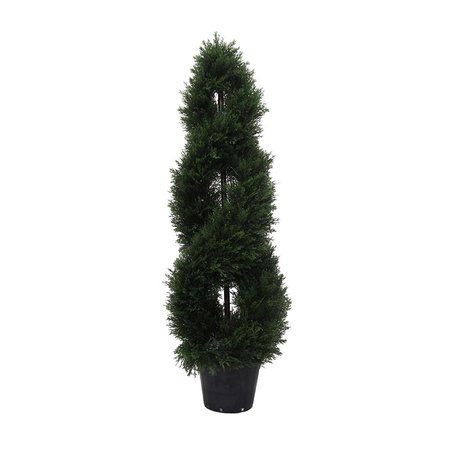 DARE2DECOR UV Cedar Double Spiral Everyday Topiary - 4 ft. DA701590